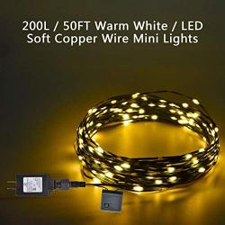 200 LED String Lights Plug in, Color Changing Fairy Lights, 8 Modes PVC Wire Christmas Lights for Bedroom, Party, Garden, Indoor/Outdoor (Warm White)