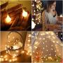 TURNMEON 33 Ft 100 Led Globe Ball Fairy Lights String Lights Battery Operated Led Fairy Lights Remote Control Timer 8 Mode Waterproof Indoor Outdoor Home Party Bedroom Lights Decoration(Warm White)