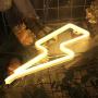 Protecu Neon Lightning Bolt, USB or Battery Operated Neon Sign Shaped Decor Light, LED Neon Decorative Lights, Neon Light Sign for Kids, Living Room, Birthday, Party Decor (Warm White)
