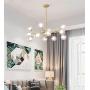 Dellemade XD00940 Sputnik Chandelier for Bedroom, Globe Ceiling Light for Living Room, 12 Lights,G9 LED Bulbs Included, Golden