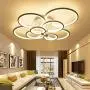 Ring Ceiling Light Fixture Acrylic Shade LED Flush Mount Dimmable with Remote Control Round Chic Chandelier Lighting for Island Hallway Entryway Passway Dining Room Bedroom Balcony Living Room 8-Light