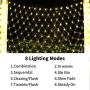 9.8ft x 6.6ft Plug-in Net Mesh Lights, 8-Mode 200-LED Fairy Lights, Outdoor String Lights Low Voltage for Halloween, Christmas, Wedding, Decoration(Warm White)