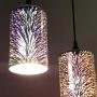 Wylolik Modern Creativity 3D Colourful Cylindrical Glass Fashion Fireworks ART Shop Decoration Lighting Led Personality Pendant Light Restaurant Chandelier Bedroom E27 Hang Lamp Dining Room Line Light