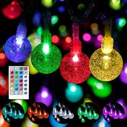 WENFENG Color Changing String Lights for Bedroom, 80FT 125 Led 16 Colors RGB Waterproof Globe Crystal Bubble Christmas Lights ,Remote Control Indoor Hanging Lights for Girls Room ,Wedding, Party Decor