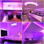 SURNIE Rope Lights Outdoor 50ft Flat Waterproof Led Rope Lighting Pink Purple Led Rope Lights Cuttable Strip Lihgts Outdoor Yard Bedroom Patio Christmas Indoor