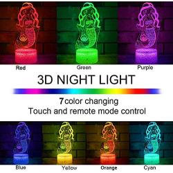 3D Mermaid Night Light for Kids, Mermaid Toys for Girl,7 Colors Changing Mermaid Lamp with Remote Control and Timer,Best Mermaid Gifts for 1 2 3 4 5 6 7 8 Year Old Girl