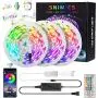 LED Strip Lights, SNIMICS 50FT/15M Music Sync RGB LED Strip 5050SMD Color Changing Rope Lights Flexible Tape Light Kit Bluetooth Controller+ 44 Key Remote LED Lights for Bedroom Home Party