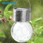 GIGALUMI 4 Pack Hanging Solar Lights Christmas Yard Decoration, White LED Solar Crackle Globe Hanging Lights Waterproof Outdoor Solar Lanterns with Handle for Garden, Yard, Patio, Lawn