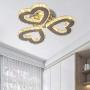 Modern Crystal Chandelier LED Ceiling Light 3-Heart Shape Chandelier Lighting Fixture Flush Mount Pendant Light for Bedroom Living Room Hallway Hobby,Warm White Modern Crystal Chandelier LED Ceiling Light 3-Heart Shape Chandelier Lighting Fixture Flush Mount Pendant Light for Bedroom Living Room Hallway Hobby,Warm White