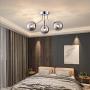 Chandelier Ceiling Mounted Lights Smoked Glass Globe G9 Bulb for Living Room(Chrome, 3-Light)