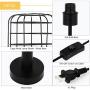 HAITRAL Modern Table Lamp - Edison Vintage Nightstand Lamp for Bedroom, Office, Dorm, Living Room, Black