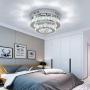 Modern Crystal Ceiling Light Flush Mount Round LED Chandeliers Lamp with 6000K for Bedroom Dining Room Living Room Hallway Foyer Entry ( 30w Cool White)