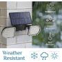 OUSFOT Solar Security Light Motion Sensor Outdoor 56 Led Solar Flood Light Dual Head Spotlights IP65 Waterproof 360 Degrees Adjustable Solar Wall Lights for Patio Front Door Yard Garden Garage Deck