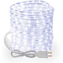 BrizLabs Rope Lights Outdoor, 18ft 216 LED Rope Lights Daylight Connectable, Waterproof Outside Tube Lights Plugin for Indoor Christmas, Garden, Patio, Tree, Wedding, Party Decor, Bright White