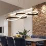 LAKIQ Modern Dimmable LED Hanging Chandelier Pendant Light Fixture Remote Control Dining Room LED Island Lighting for Living Room Bedroom(Black, 23.5’’, Stepless Dimming)