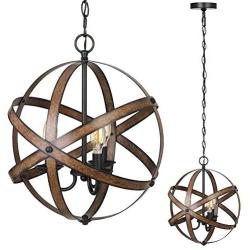 DEWENWILS 3-Light Farmhouse Chandeliers Industrial Pendant Lighting Metal Ceiling Light Fixture Hanging Light for Dining Room Kitchen Island Living Room Bedroom Foyer, ETL Listed