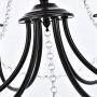 A1A9 Modern 6 Light Candle Style Chandelier with Crystal Accents, Simple Classic/Traditional Pendant Light, Kitchen Island Ceiling Light Fixture for Entryway, Hallway, Dining Room Foyer (Dark Bronze)