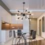 YAOHONG Sputnik Chandelier Mount Ceiling Light 12 Lights Modern Ceiling Light Fixture Black Retro Industrial Pendant Lighting for Dining Room Kitchen Living Room Bedroom