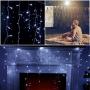 WATERGLIDE 360 LED Christmas Icicle Lights Outdoor Dripping Icicle String Light, 29.5ft 8 Modes Curtain Fairy Lights with 60 Drops, Indoor Xmas Holiday Wedding Party Decorations, Cool White