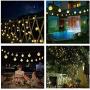 Garden Solar Lights, 50 LED 24ft 8 Modes Waterproof String Lights Outdoor Fairy Lights Globe Crystal Balls Decorative Lighting for Garden Yard Home Party Wedding Christmas Decoration (Warm White)