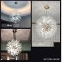 LuKLoy Super Beautiful Chandelier Pendant Lamp Kitchen Island Dining Room Loft Firework Hanging Light Post Modern Dandelion Crystal LED Lighting Fixture (Cold White LED, 40cm Diameter)