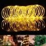 Solar Rope Lights Outdoor Lychee 16.5ft 50LED Waterproof Solar Power String w/Light Outdoor Rope Lights Ideal for Home Garden Party Wedding Decoration (Warm White)