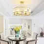 Healer 25 inch Crystal Chandelier Hanging Lighting Fixtures Semi Flush Mount Gold Finish, Modern Luxury Ceiling Lights with 6 E14 Base for Dining / Living Room Bedroom