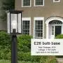 TODOLUZ Outdoor 1-Light Post Light Fixture in Black Finish, Outdoor Post Lantern with Clear Glass for Patio Garden Walkway