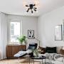 Modern 8-Light Sputnik Ceiling Light Chandelier Vintage Semi Flush Mount Ceiling Light Fixture for Kitchen Bar Living Room, Matte Black