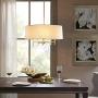 Hampton Hill MPS150-0067 Presidio 5 Modern Chandeliers-Metal, Fabric Shade Pendant Ligthing Lamp Ceiling Dining Lighting Fixtures Hanging, 24'' Wide, White/Gold