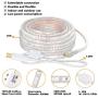 LED Rope Lights Outdoor SURNIE Warm White 50ft Waterproof Flexible, Strip Lights Kit Connectable, Cuttable, 110V 3000K Indoor UL Certified Decorative Lighting Location Garden Stairs Balcony Party…