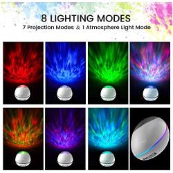 TOMNEW Galaxy Projector for Bedroom,Mermaid Light Ocean Wave Projector with Remote Control ,12 LED Adjustable Brightness & 8 Lighting Modes,Bluetooth Music Speaker for Kids Adults Bedroom