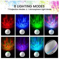 TOMNEW Galaxy Projector for Bedroom,Mermaid Light Ocean Wave Projector with Remote Control ,12 LED Adjustable Brightness & 8 Lighting Modes,Bluetooth Music Speaker for Kids Adults Bedroom