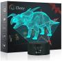 Dinosaur 3D Night Light Table Desk Lamp, Elstey 7 Colors Optical Illusion Touch Control Lights with Acrylic Flat & ABS Base & USB Cable for Christmas Gift