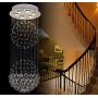 Modern Contemporary Chandelier Rain Drop Helix Fixture Lighting with Crystal Balls for High Foyer Hallway/Living Room … (Diameter 15 Height 40 (inch) (6 Lights)