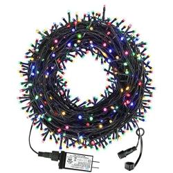 VTECHOLOGY 105FT 300 LED Christmas String Lights Outdoor Indoor Christmas Tree Lights UL Certified 8 Modes with End-to End Plug for Christmas Trees, Patio, Garden, Party, Wedding (Multi Color)