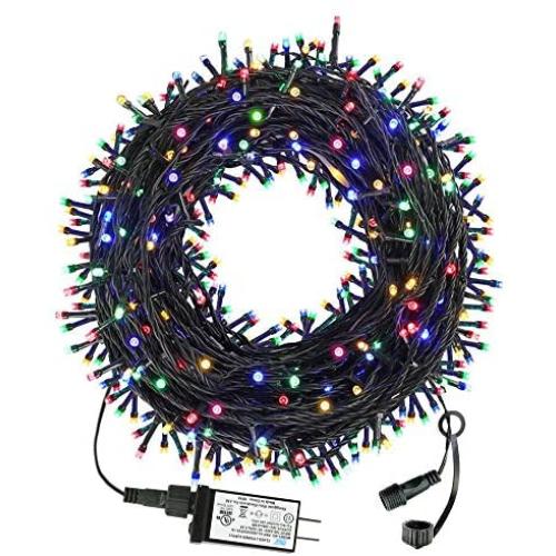 VTECHOLOGY 105FT 300 LED Christmas String Lights Outdoor Indoor Christmas Tree Lights UL Certified 8 Modes with End-to End Plug for Christmas Trees, Patio, Garden, Party, Wedding (Multi Color)