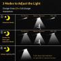 JAMIEWIN 120 led Solar Street Lights Outdoor Wireless Solar Flood Light Motion Sensor Security Light with 3 Lighting Modes for Garden, Street, Deck, Fence, Patio, Path - 2 Pack