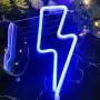 Lightning Bolt Neon Sign for Wall Decor,USB or Battery Decor LED Signs,Neon Lights for Bedroom,Light Up Signs Decorative Neon Light Sign for Home,Christmas,Party,Kids Living Room(Blue)