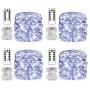 Homemory 4 Pack 20 Ft 60 LED Fairy Lights Battery Operated Christmas Lights with Remote Waterproof 8 Modes Firefly Twinkle String Lights for Party Bedroom Wedding Decorations(Cool White)