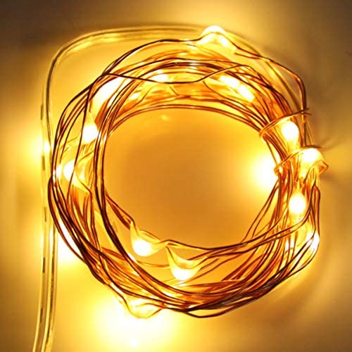 TenSteed Fairy String Lights, 2 Pack Fairy Lights Battery Operated 7.2 ft 20 LED Mini String Lights Waterproof Copper Wire Firefly Starry Lights for Wedding Bedroom Party Christmas Decor(Warm White)