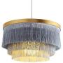 Nordic Decorative Pendant Light Warm Romantic LED Tassel Ceiling Chandeliers Gray/Blue/Pink/White Creative Restaurant Bedroom Dining Room Ceiling Hanging Lamp ( Color : Gray )