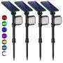 ROSHWEY Solar Landscape Lights Outdoor 4 Pack Colorful Spot Lights 22 LED Bright Waterproof Flood Lamps for Garden Lawn Walkway Pathway Yard Driveway Pool