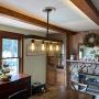 West Ninth Vintage Pendant Farmhouse Chandelier Fixture - Fayette Wood Beam Light - Rustic Lighting for Kitchen Island Lighting, Dining Room, Bar - Jacobean Stain