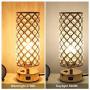 USB Gold Table Lamp with Charging Port, Accent Nightstand Lamp for Room Decor, USB Table Lamps for Nightstand, Beside Light for Bedroom, Living Room, Dresser, Dining Room(Gold)