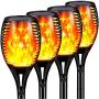 Topmante Upgraded Solar Torch Lights Waterproof Flickering Dancing Flames Torches Lights Outdoor Solar Landscape Decoration Lighting Dusk to Dawn Auto On/Off Path Lights (4 Pack - Star)