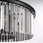 SILJOY Luxury Round Crystal Chandelier, Modern Ceiling Lights Fixtures 6 Light Pendant Lighting for Dining Room Bedroom Foyer Entryway, D21.7'', Black Metal Frame