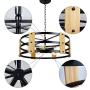 Farmhouse Ceiling Light 5-Light Rustic Wood Chandelier for Dinning Room Kitchen Island Living Room Bedroom