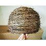 Rattan Pendant Lighting for Kitchen Island, XINDAR Ceiling Lighting Fixtures Hanging Lamp, Creative Rattan Chandelier Inner Orb White Shade for Bar Cafe Living Room