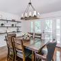 GEPOW Farmhouse Wood Chandelier, Rectangular Kitchen Island 8 Light Fixture with Frosted Glass Shades for Dining Room, Bedroom and Foyer